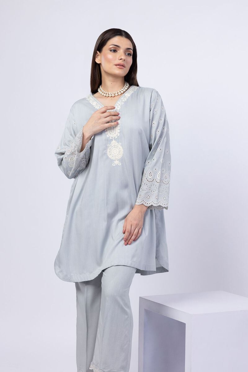 Embroidered | Crosshatch Raw Silk | Kurta | USD 22.50
