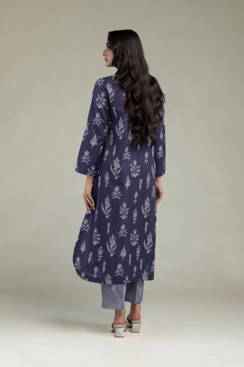 Embroidered | Cambric | Floral Navy Kurta | USD 35.00