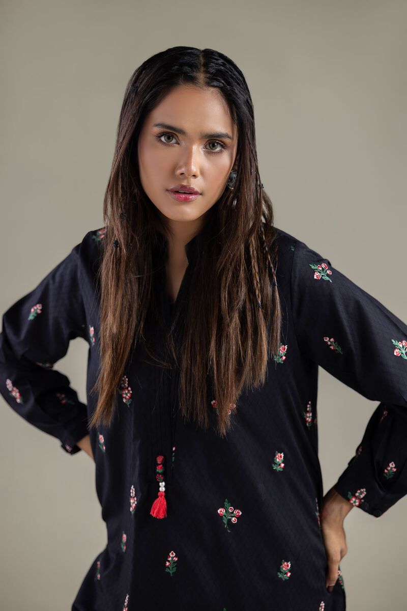 Embroidered | Cotton Dobby | Long Floral Kurta | USD 40.00