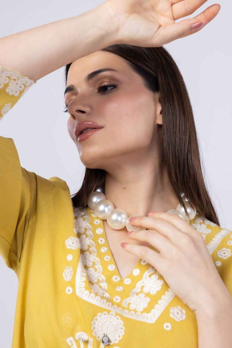 Embroidered | Crosshatch Raw Silk | Kurta | USD 25.00
