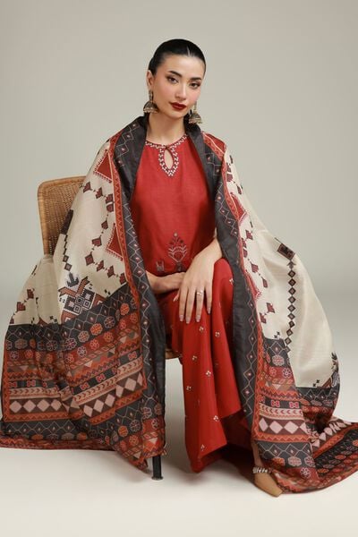 Embroidered | Polyester Silk | Printed Silk Dupatta | USD 30.00