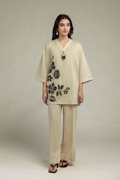 Cambric | Solid Beige Pants | USD 30.00