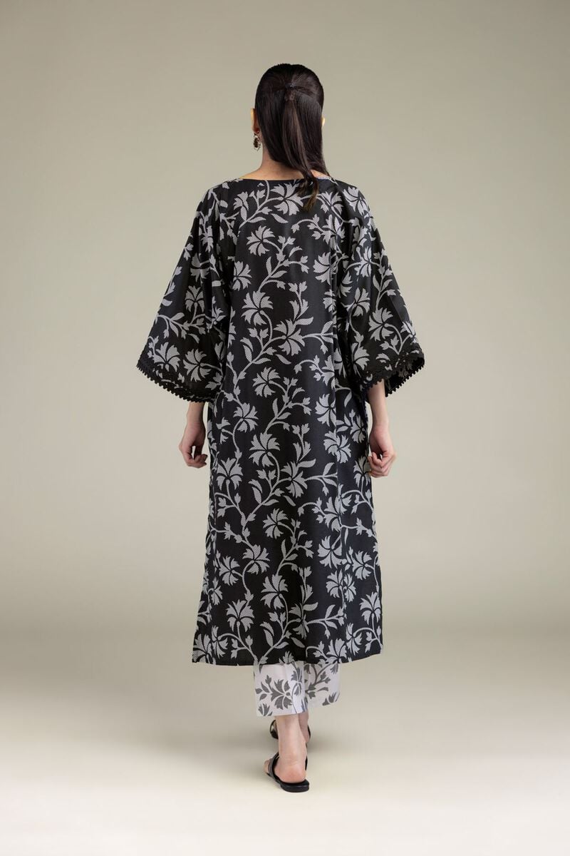 Printed | Cotton Viscose | Black Floral Kurta | USD 35.00