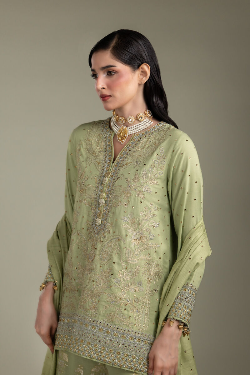 Embroidered | Raw Silk | 3-Piece Co-ord Set | USD 210.00