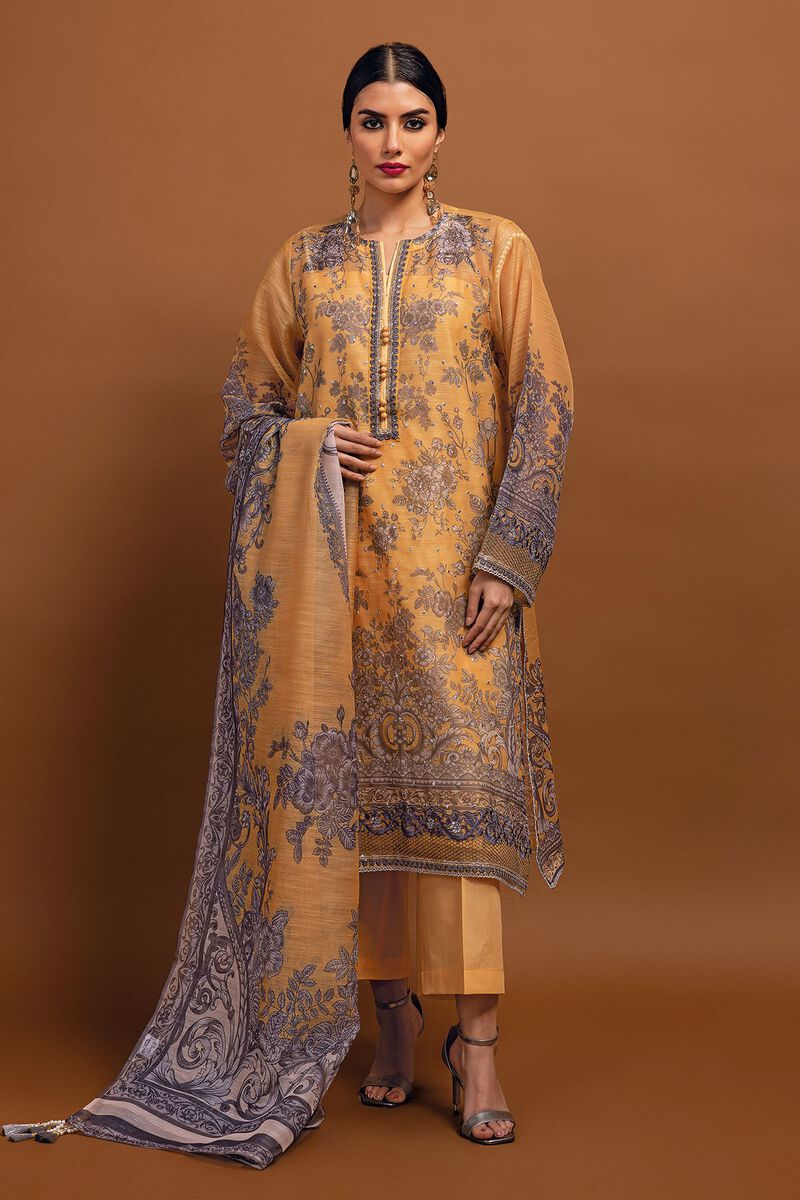 Embroidered | Polyester Organza | Fabrics 3 Piece | null