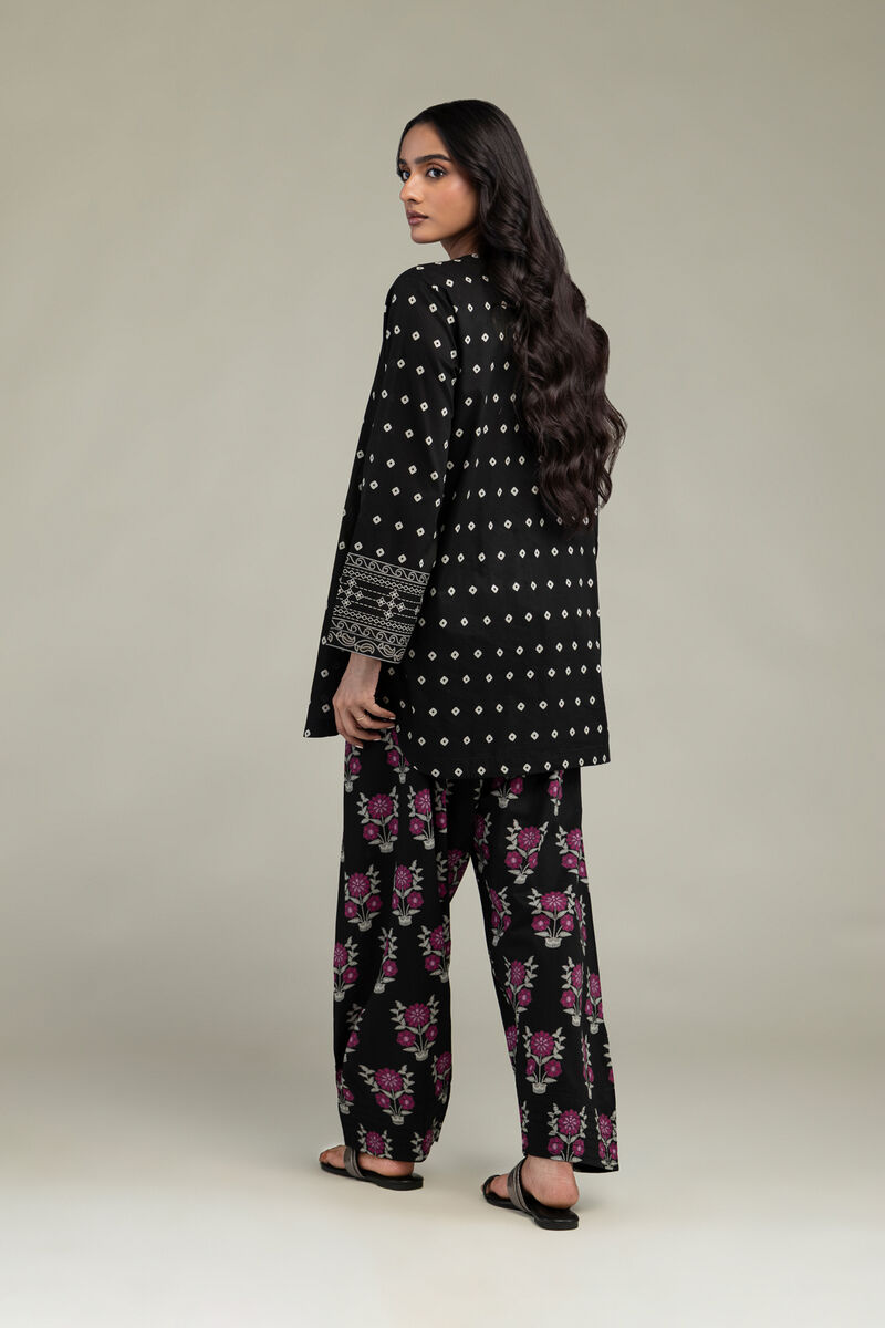 Printed | Cambric | Short Black Kurta | USD 35.00