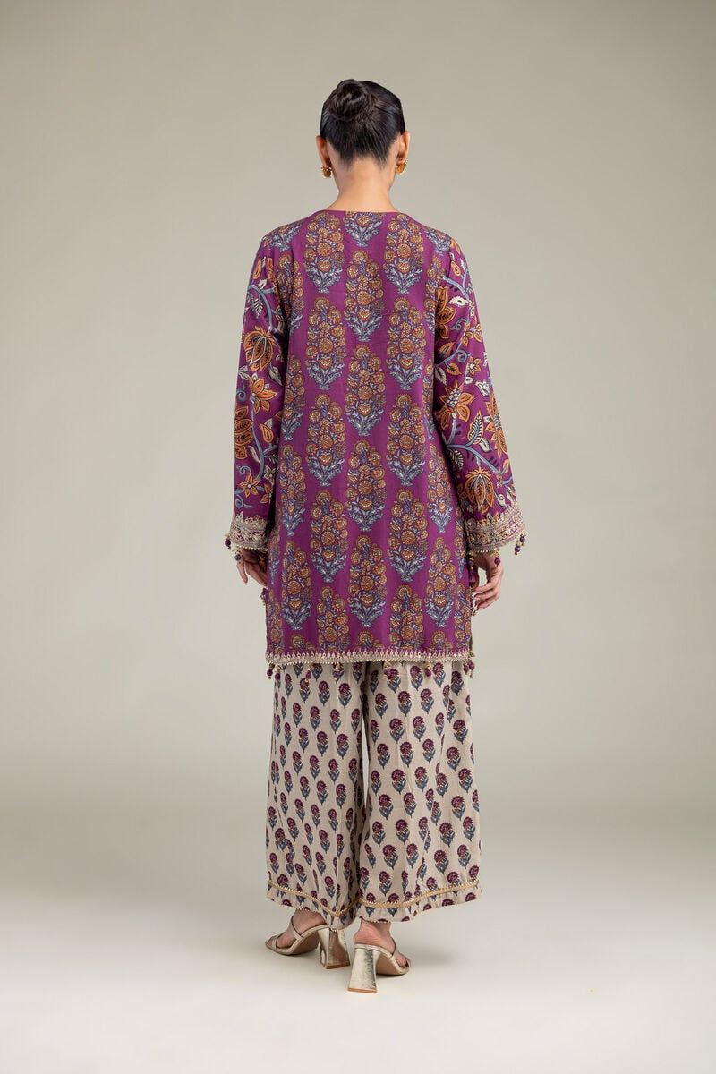 Embroidered | Raw Silk | Floral Short Kurta | USD 65.00