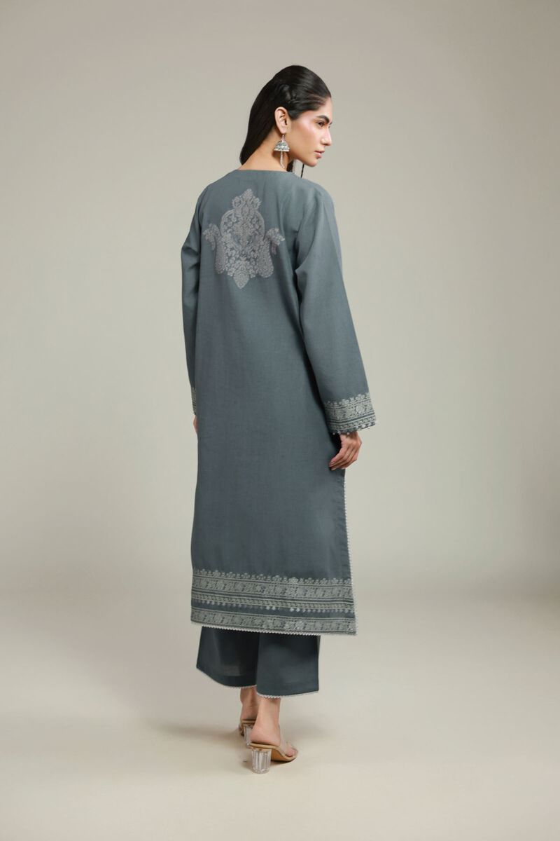 Dyed | Jacquard | Gray Tailored Set | USD 45.00