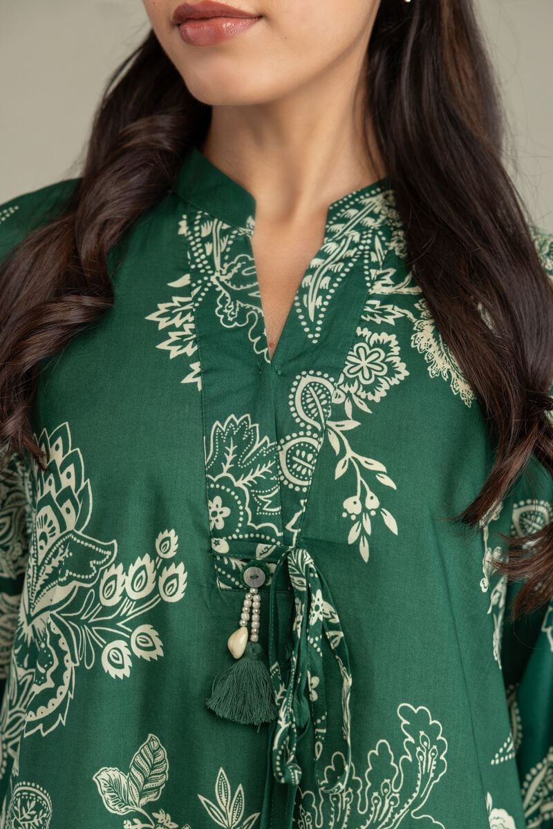Printed | Cambric | Green Cambric Kurta | USD 35.00