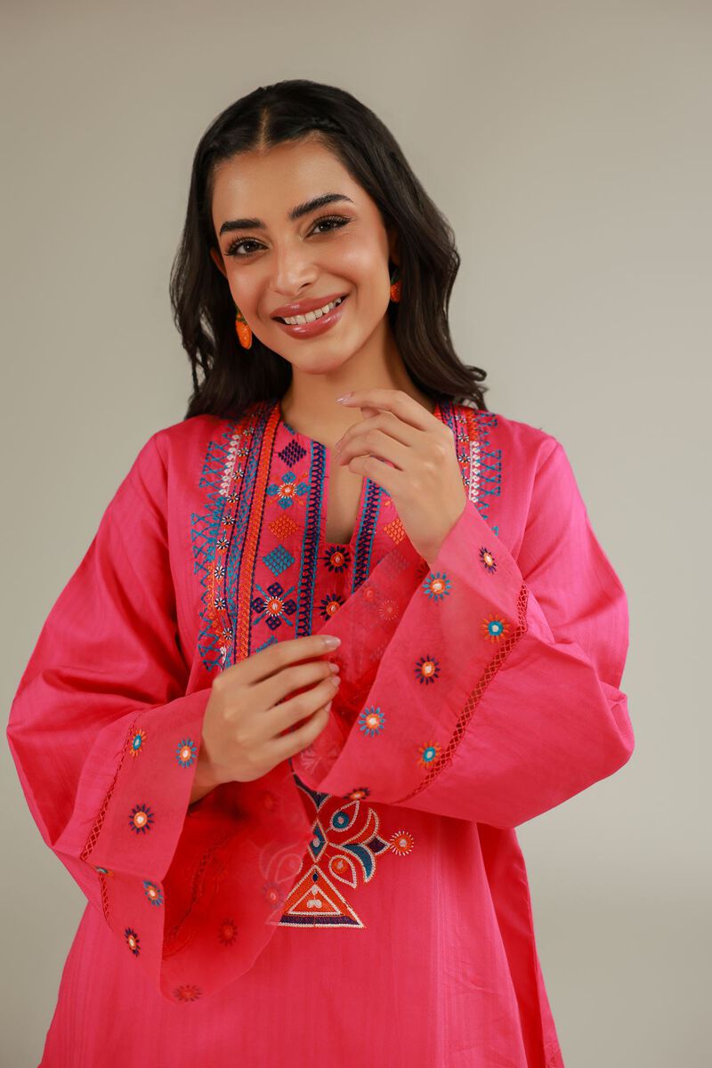 Embroidered | Cotton Dobby | Cotton V-Neck Kurta | USD 35.00