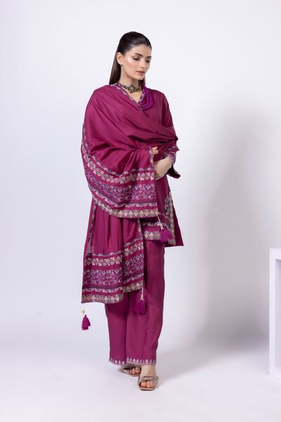 Embroidered | Viscose Oak Silk | Pants | USD 25.00