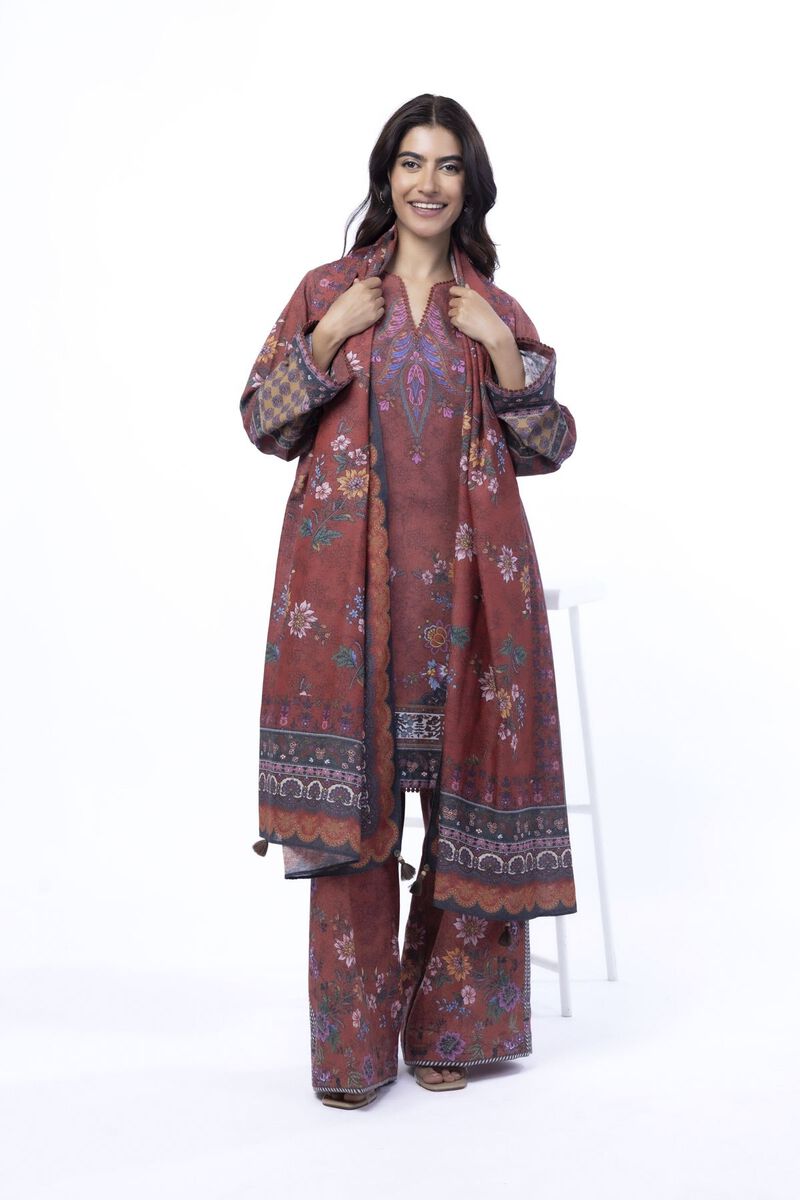 Printed | Karandi | Tailored 3 Piece | USD 50.00