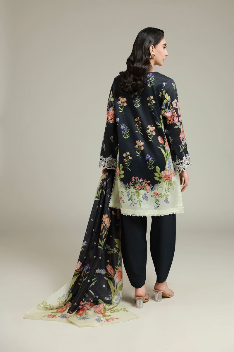 Printed | Satin | Tailored 3 Piece | USD 75.00