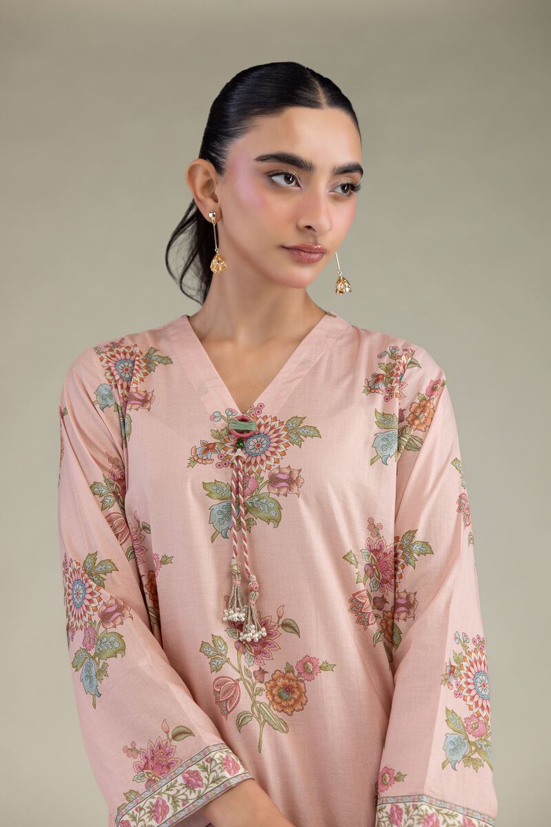 Printed | Cambric | Pink Cambric Kurta | USD 35.00