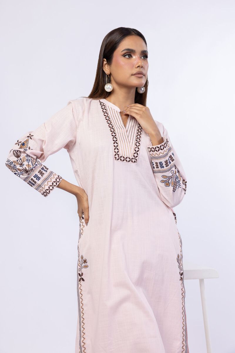 Embroidered | Crosshatch Poplin | Kurta | USD 12.50