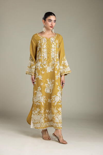Embroidered | Raw Silk | White Silk Pants | USD 40.00
