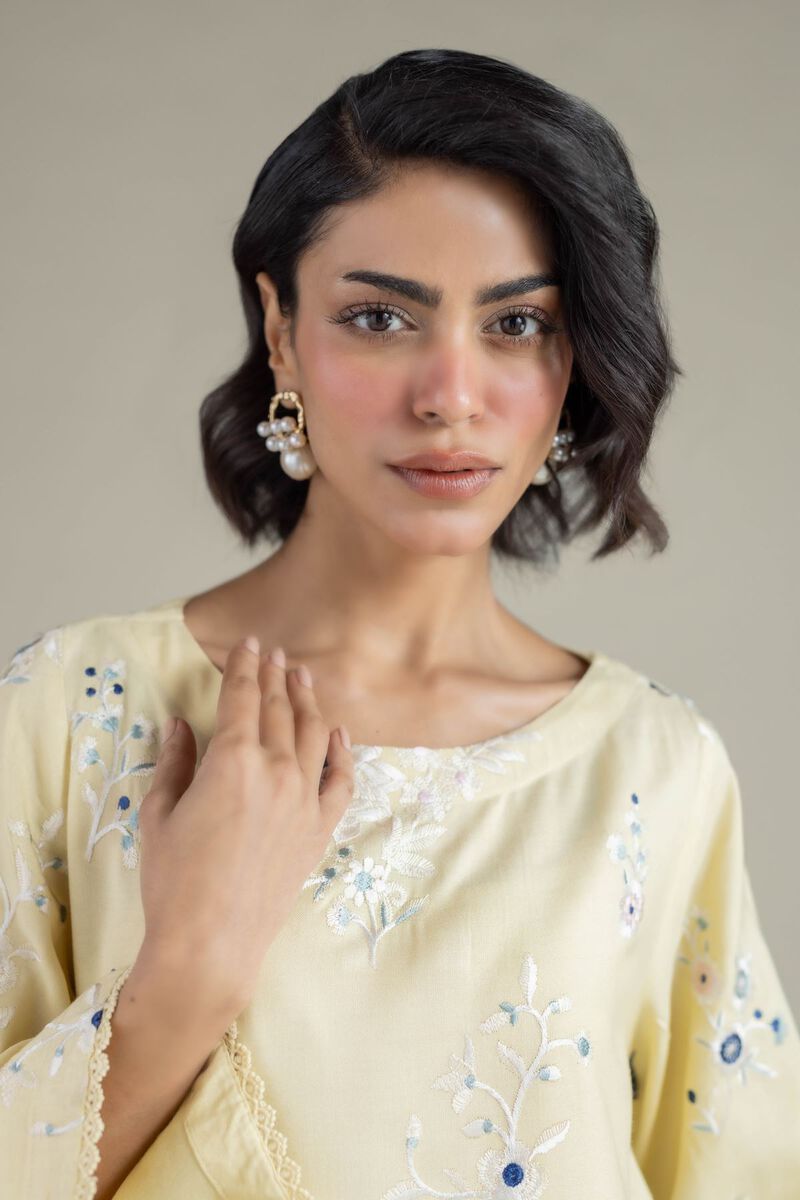 Embroidered | Heavy Blended Viscose | Floral Longline Kurta | USD 40.00