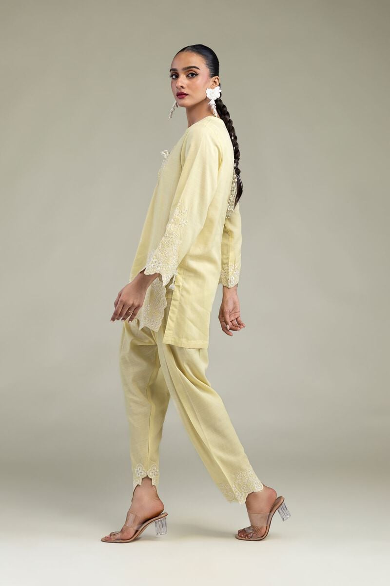 Embroidered | Raw Silk | Yellow Silk Shalwar | USD 30.00