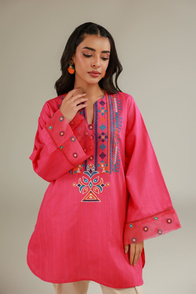 Embroidered | Cotton Dobby | Cotton V-Neck Kurta | USD 35.00
