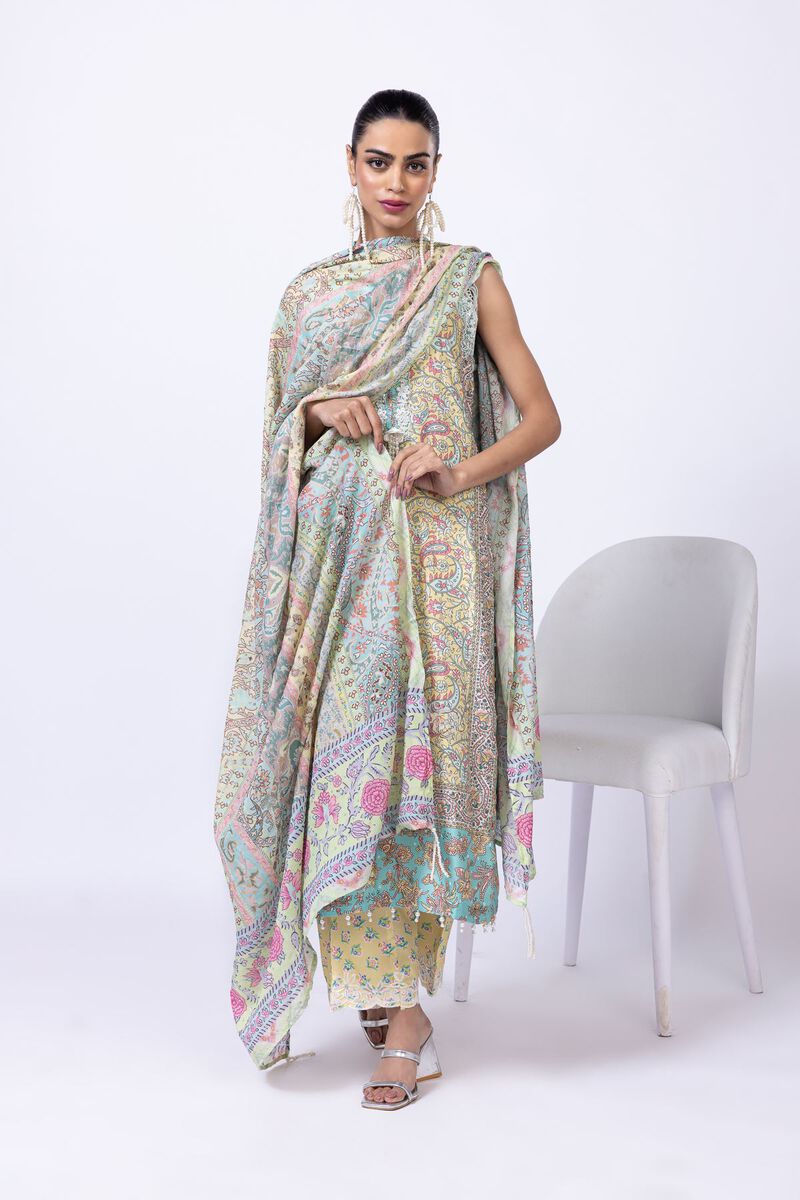 Embroidered | Light Oak Silk | Dupatta | null