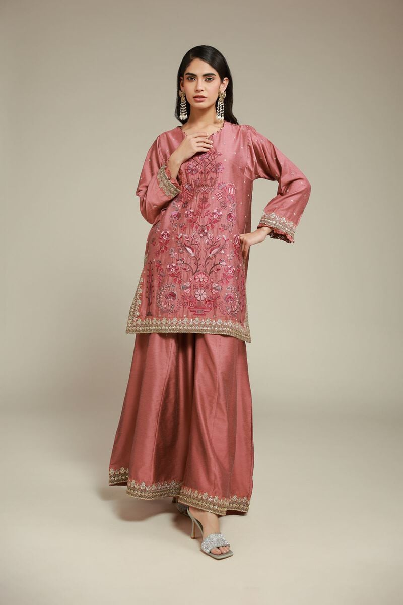 Embroidered | Raw Silk | 2 Piece Co-ord Set | Top and Bottom | USD 85.00