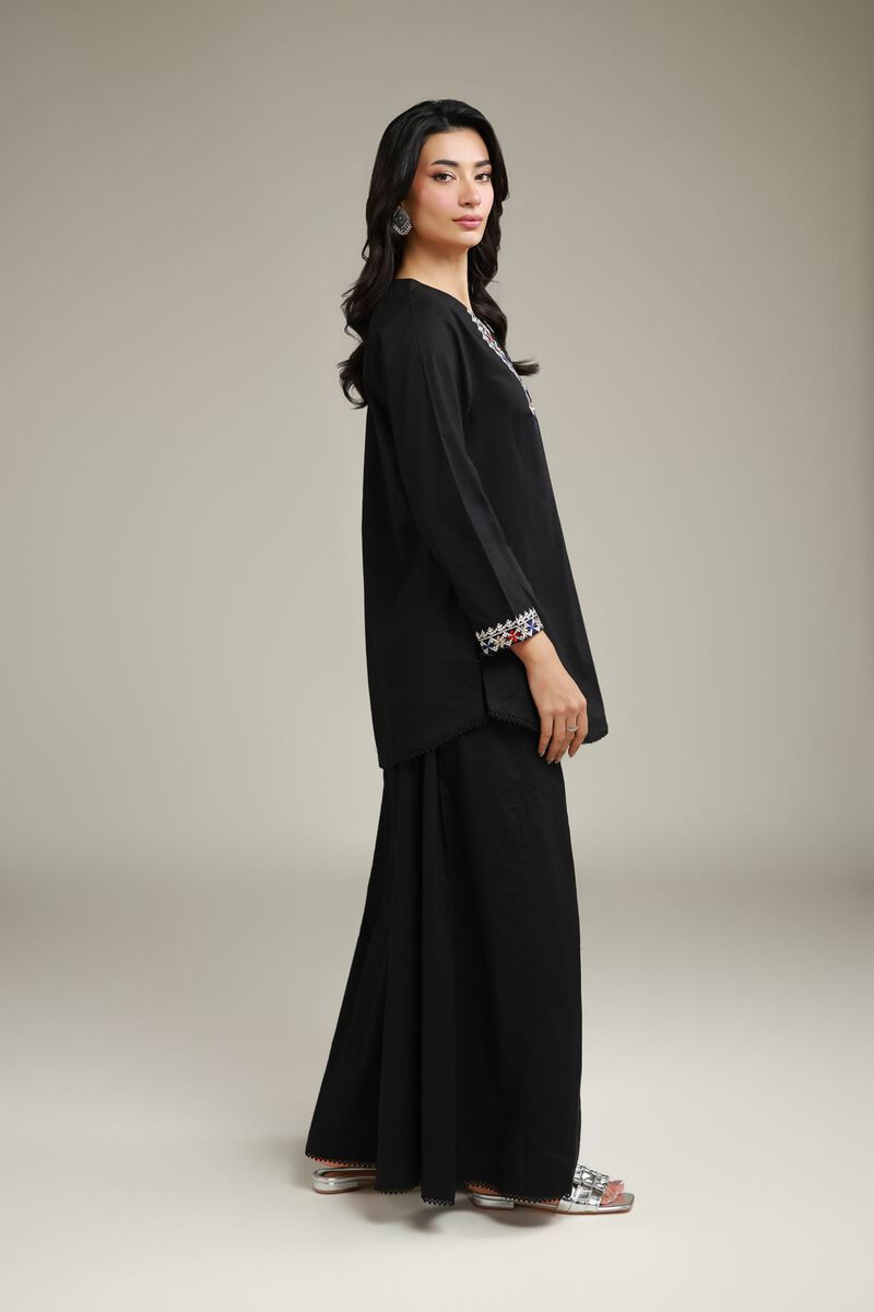 Embroidered | Cambric | Black Cambric Kurta | USD 30.00