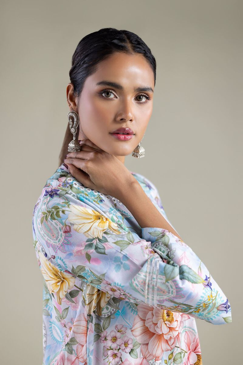 Embroidered | Viscose | Long Floral Kurta | USD 35.00