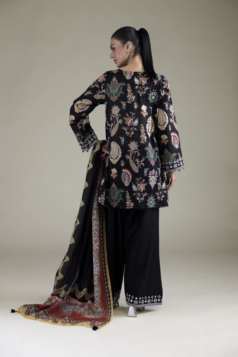 Embroidered | Cambric | Black Tailored Set | USD 65.00