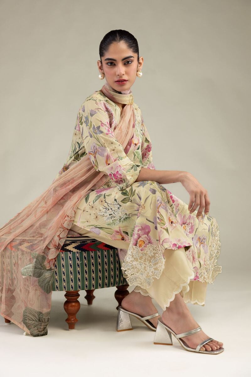 Embroidered | Chiffon | Floral Chiffon Dupatta | USD 30.00