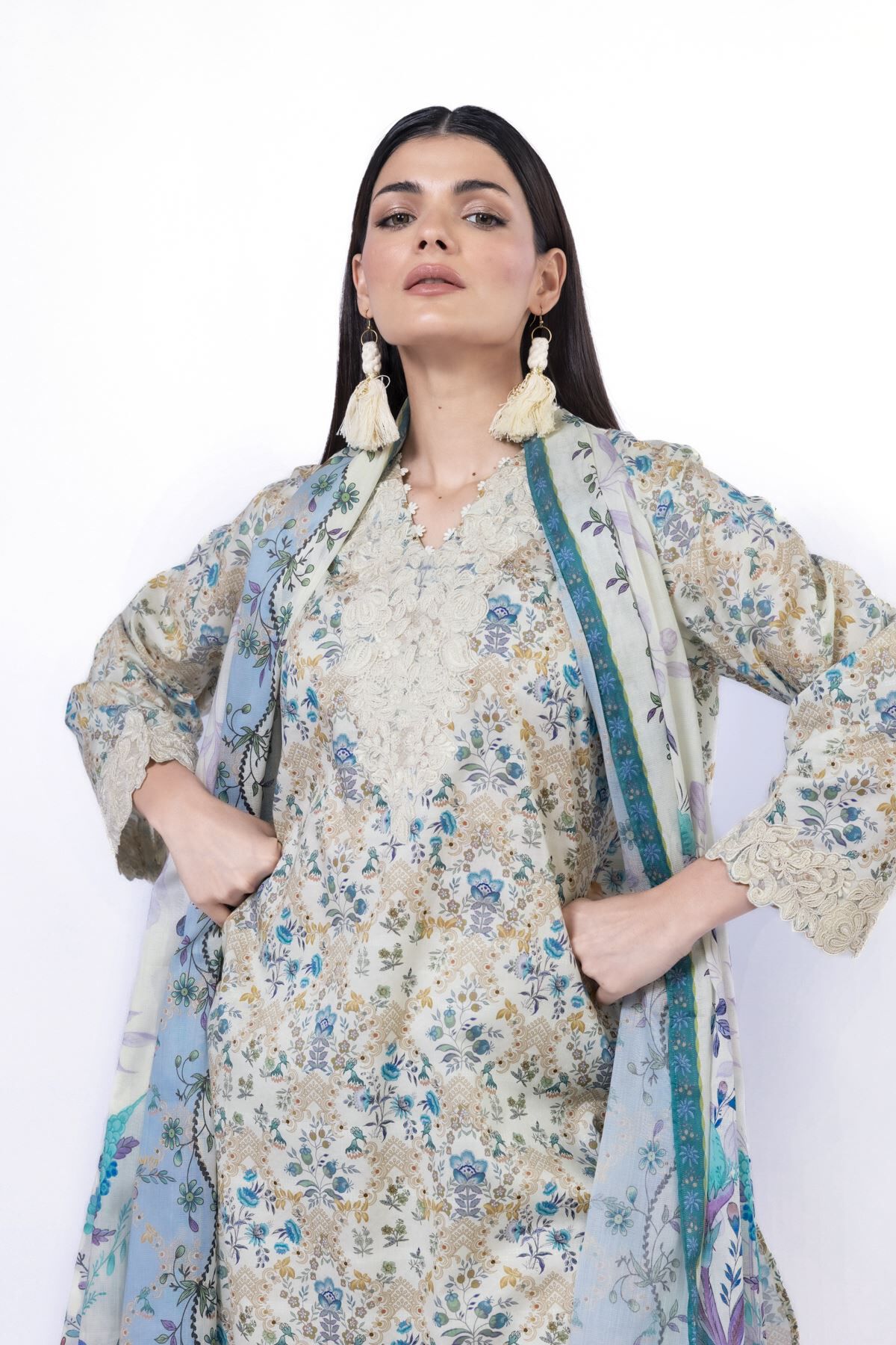 Buy Tailored 3 Piece | 0.0 N/A | SS705BST-VG_MULTI | Khaadi United