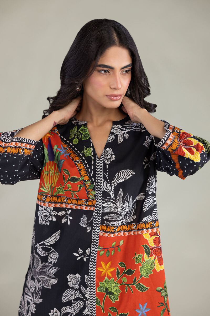 Printed | Cambric | V-Neck Floral Blouse | USD 35.00