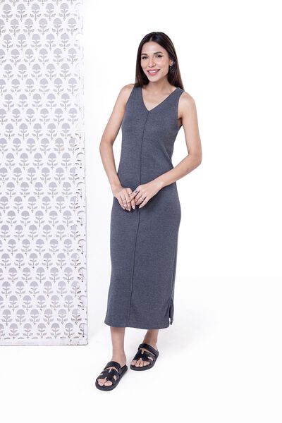 Dyed | Variegated Rib | Maxi Dress | USD 7.50