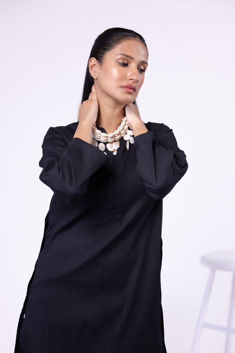 Dyed | Ripple Crinkle | Kurta | USD 25.00