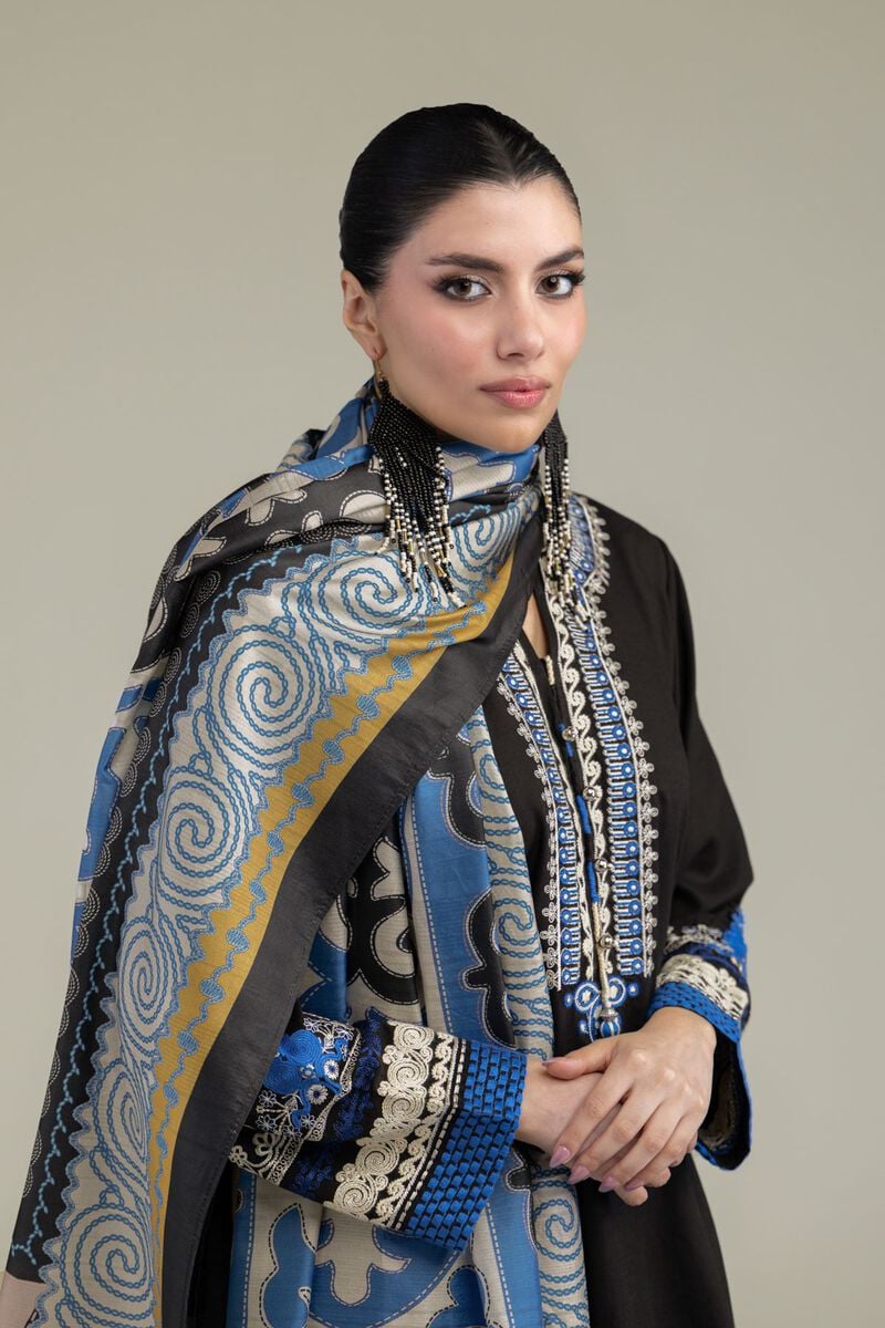 Embroidered | Polyester Silk | Geometric Silk Dupatta | USD 30.00