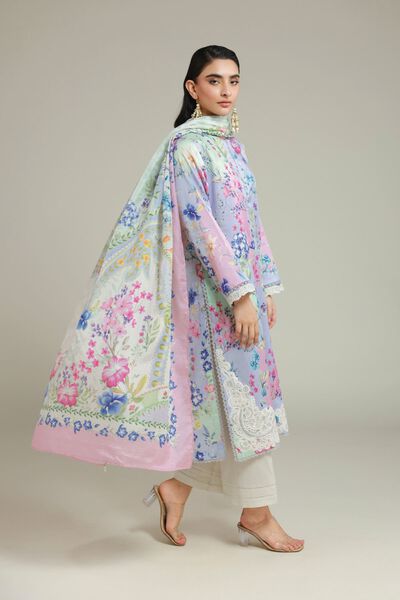 Printed | Satin | Tailored 3 Piece | USD 75.00