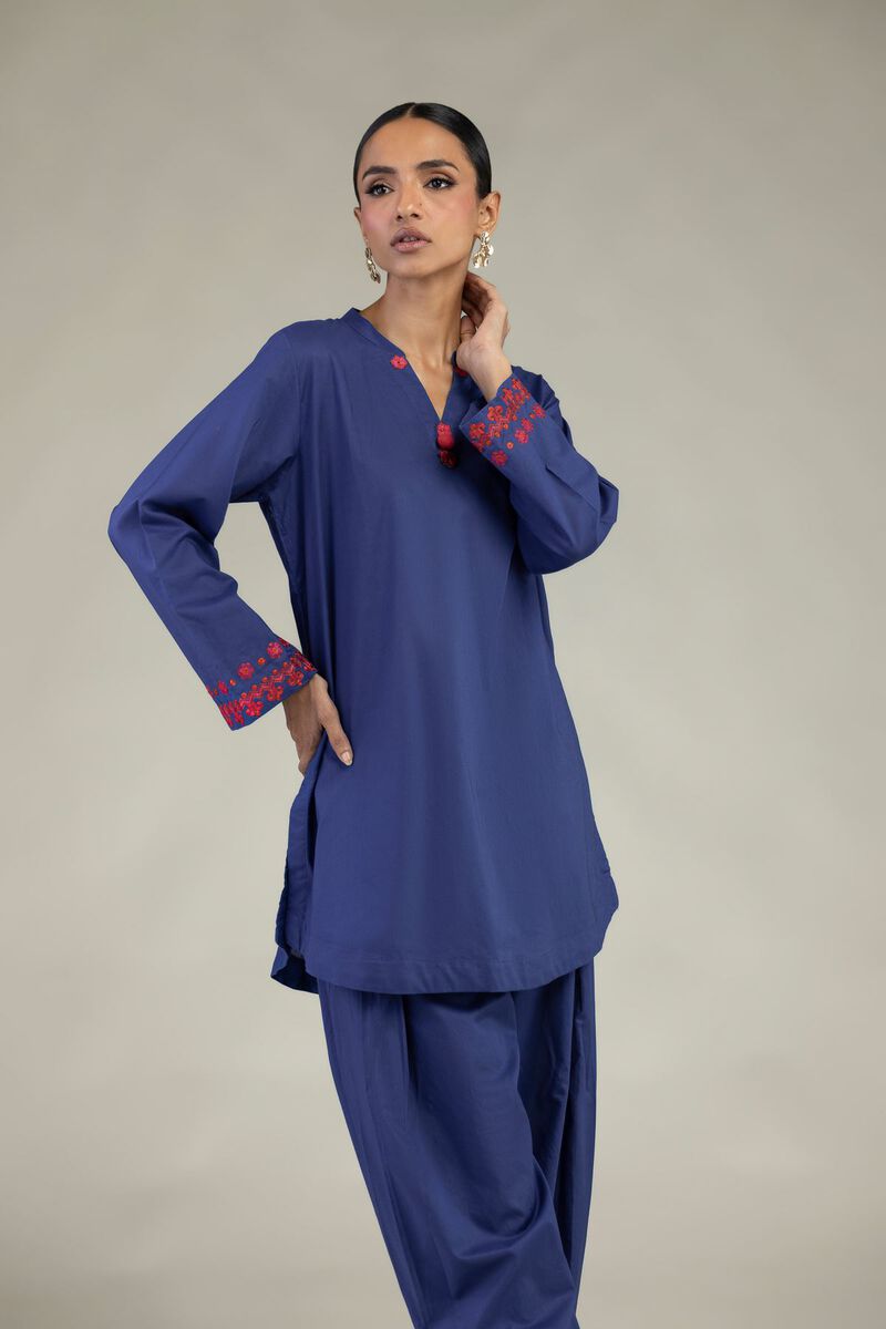 Embroidered | Cambric | Short V-Neck Kurta | USD 35.00