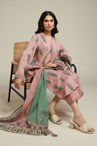 Printed | Cambric | Floral 3-Piece Tailored | USD 60.00