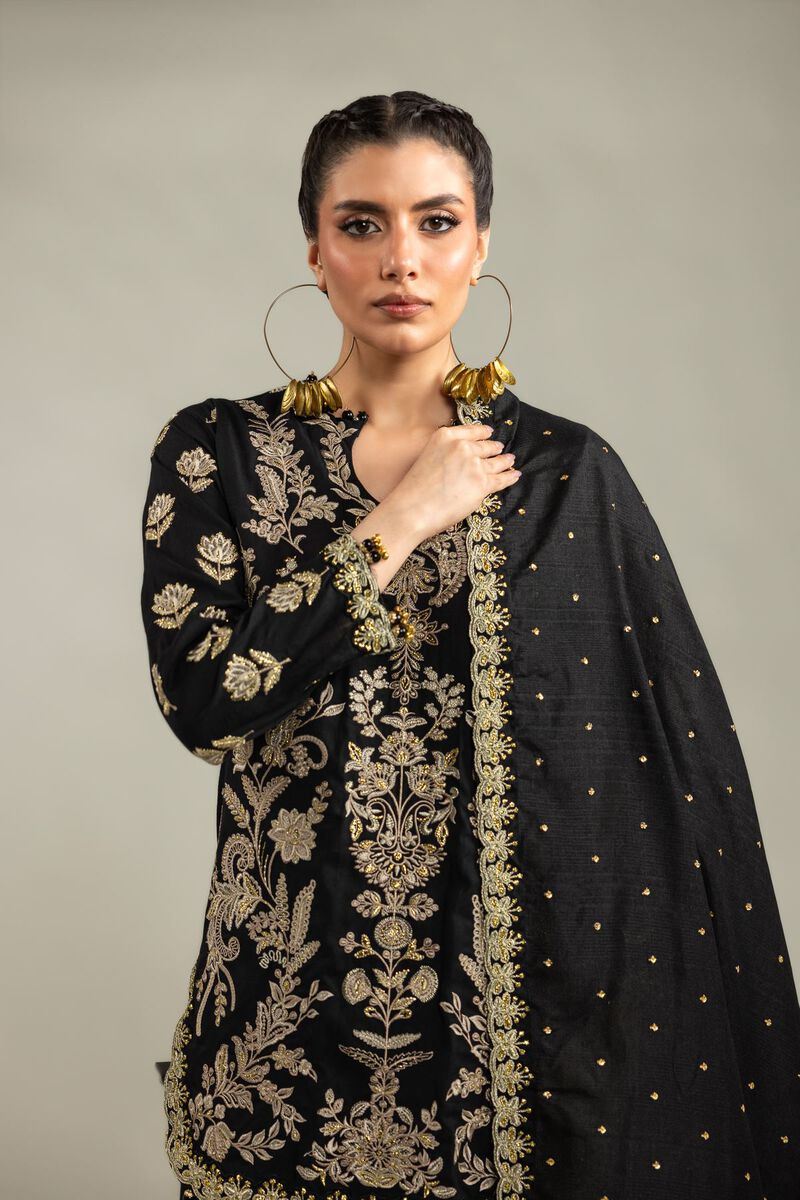 Embroidered | Raw Silk | 3-Piece Co-ord Set | USD 180.00