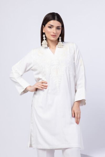 Embroidered | Crosshatch Raw Silk | Kurta | USD 45.00