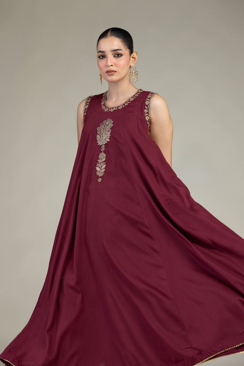Embroidered | Raw Silk | Maroon Silk Kurta | USD 80.00