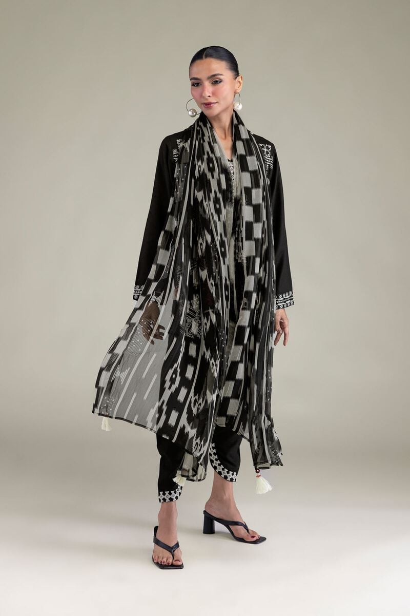 Embroidered | Chiffon | Black Chiffon Dupatta | USD 30.00