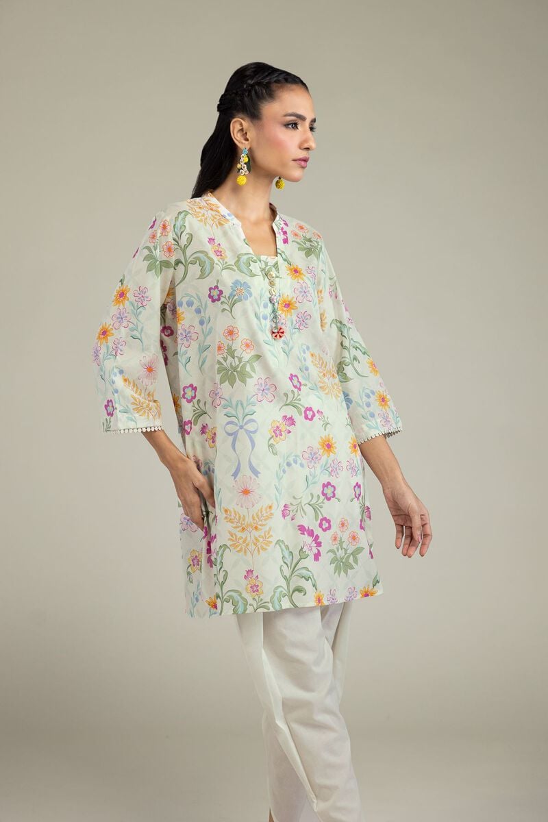 Printed | Cambric | Floral Buttoned Kurta | USD 30.00