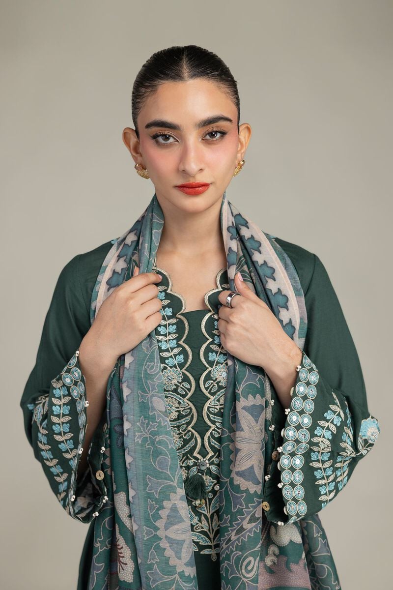 Embroidered | Mesuri | Green Floral Dupatta | USD 30.00