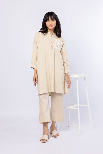 Embroidered | Crosshatch Poplin | Kurta | USD 30.00