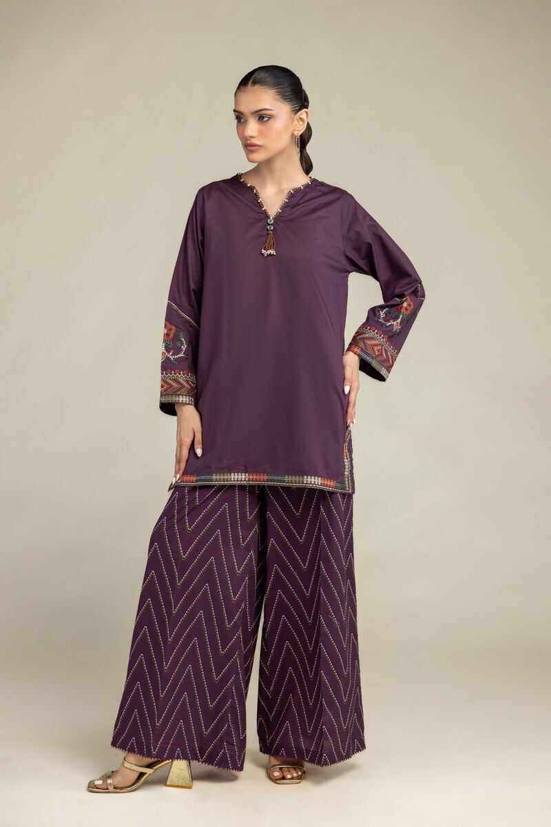 Embroidered | Cambric | Cambric V-Neck Kurta | USD 40.00