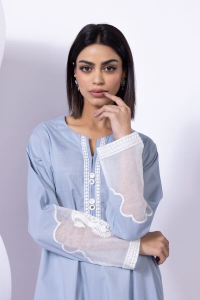 Embroidered | Crosshatch Poplin | Kurta | USD 35.00