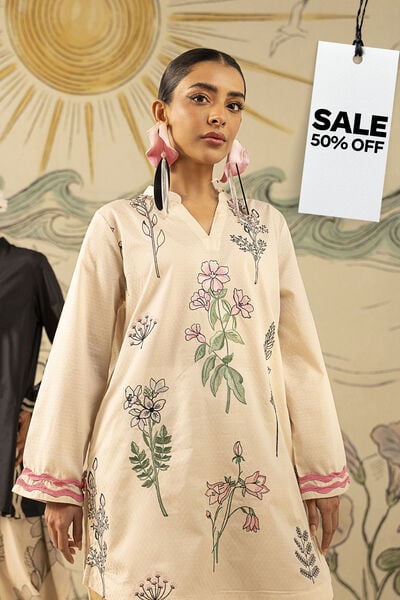 Embroidered | Cotton Dobby | Floral Cotton Kurta | USD 20.00
