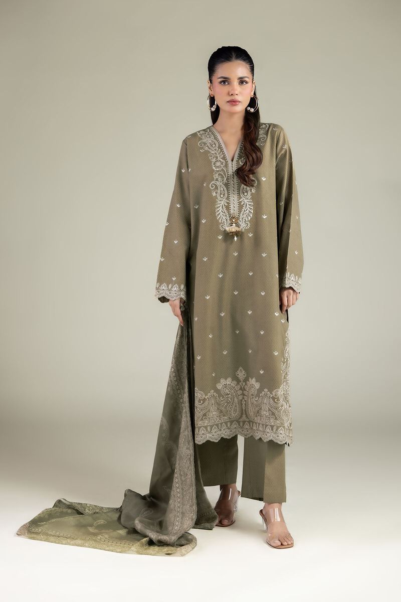 Embroidered | Cotton Dobby | Tailored 3-Piece Outfit | USD 80.00
