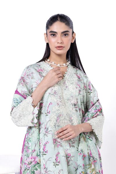 Embroidered | Cotton Satin | Tailored 3 Piece | USD 45.00