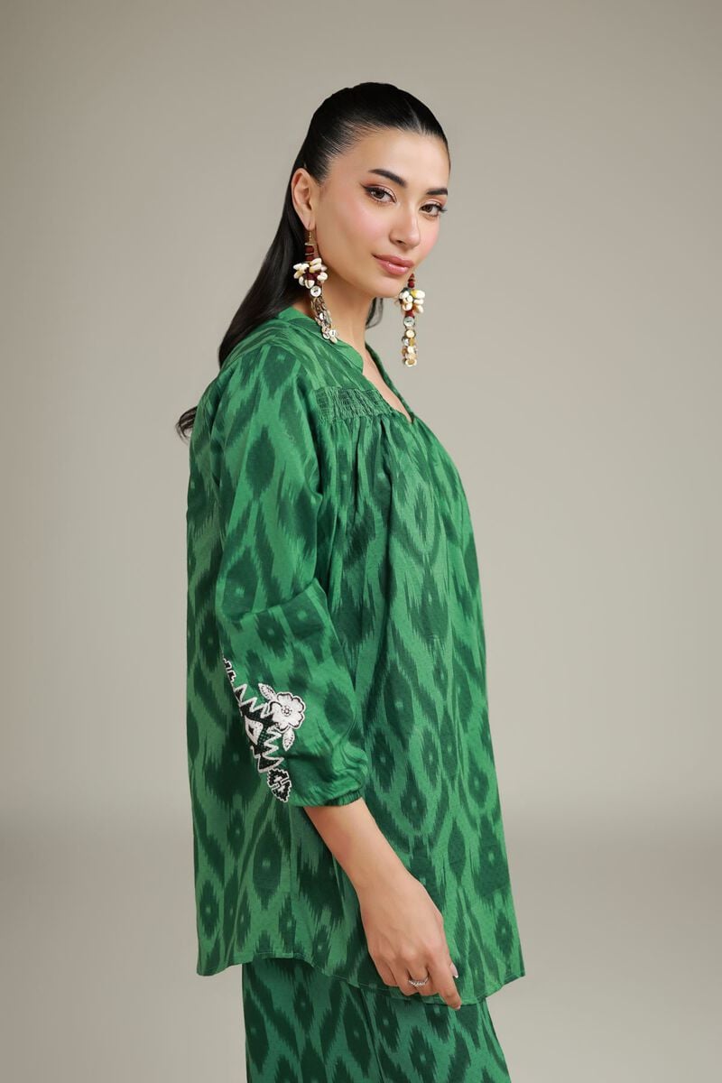 Embroidered | Cotton Dobby | Green Cotton Kurta | USD 30.00